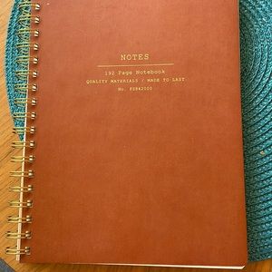 Leather faced gold spiral bound journal